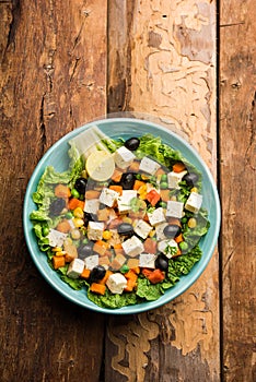 Paneer Vegetable saladÂ is a healthy Indian recipe made using cottage cheese and green veggies